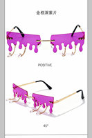 Nouvelles lunettes de soleil amusantes sans monture, style œil de chat, pour les marchés occidentaux – Lunettes de fête et de bal uniques, tendance, style urbain