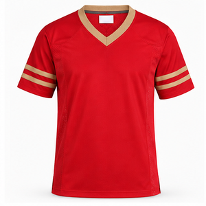 Custom <b>Men</b>’s Mesh Football Jersey <b>V</b> <b>Neck</b> Short Sleeve Team Uniform Breathable Athletic Sports Shirt - Product Image 2