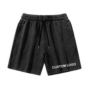 T-shirt surdimensionné à épaules tombantes en coton 100% délavé à l'acide, poids lourd, ensemble court personnalisé pour hommes, vente en gros - Product Image 4