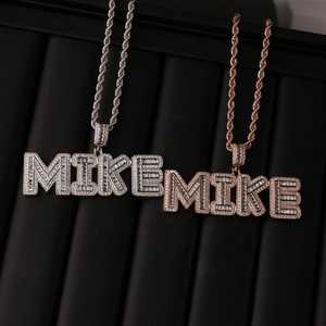 Mike Letter Pendant Moissanite Brilliant Cut 925 Sterling Silver Silver Plated Claw Setting Hiphop Men's Jewelry Everyday Wear - Product Image 2