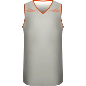 Camiseta de Baloncesto sin Mangas para Hombre, Cuello en V, Color Gris, Transpirable, Poliéster, Estampado Sublimado, Corte Regular, para Todas las Temporadas - Product Image 1