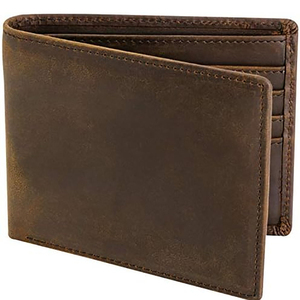 Portefeuille pliable en cuir PU pour homme, blocage RFID, minimaliste, court, pour usage quotidien, porte-cartes, bleu foncé, bord cousu, doublure en cuir véritable - Product Image 5