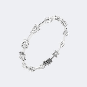 Bracelet tennis de luxe pour femme plaqué or avec diamants de laboratoire taille poire sertis à griffes 11.00 CTW - Product Image 5