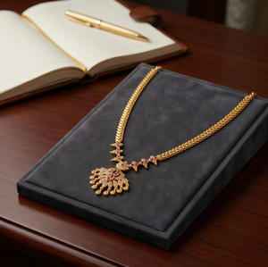 Collar con Colgante AD Chapado en Oro de Lujo Divyoro, con Detalles de Diamantes, Diseño de Flor, Joyería de Boda para Mujer, Longitud Ajustable, Cobre - Product Image 2