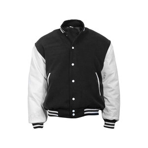 Veste universitaire bleu marine pour homme avec bordure orange et fermeture boutonnée, style preppy, coupe classique, en laine et polyester, pour l'automne - Product Image 5