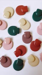 Handmade <b>Resin</b> <b>Craft</b> Drop Earrings Geometric Statement Dangle Earrings Custom Color for Wedding Party Gift - Product Image 2