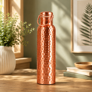 Premium Hammered <b>Copper</b> <b>Drinking</b> Water <b>Bottle</b> Handmade Reusable Metal <b>Bottle</b> for Home Office Yoga Wholesale Price - Product Image 2
