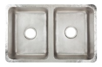 Évier de cuisine double cuve en acier inoxydable martelé à encastrer, très demandé, pour cuisines de luxe, par un fournisseur indien