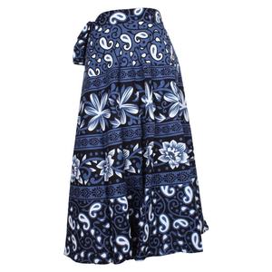 กระโปรงผ้าฝ้ายสำหรับสุภาพสตรี,พิมพ์ลายบล็อกมือ SW0422 - Product Image 1