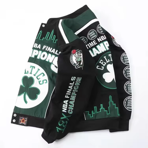 Chaqueta Bomber de Invierno para Niños, Estilo Urbano, de Algodón, con Parches Bordados Personalizados y Apliques Gráficos - Product Image 4