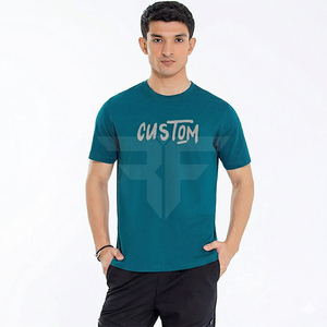 T-shirts personnalisés en gros pour hommes, été, 100% coton, unis, oversize, grandes tailles, doux, impression de logo sur mesure - Product Image 1