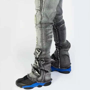 Jeans de Mezclilla Elásticos de Diseño Recto para Hombre, Lavado de Color Otoño-Invierno, Casuales, 100% Algodón - Product Image 5