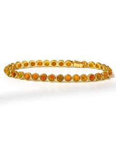 Fire Ethiopian Opal Bezel Set Sterling Silver Tennis Luxury <b>Bracelet</b> Crafted for Elite Elegance Fiery Glow Timeless High Jewelry - Product Image 1