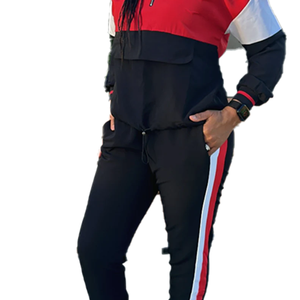 Ensemble survêtement rayé style sororité personnalisé avec haut uni et leggings, logo personnalisé, élégant, décontracté, athleisure, pour le quotidien et le streetwear - Product Image 6