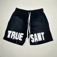 Ensemble de shorts et t-shirts streetwear personnalisés, style boxy, poids lourd, deux pièces, avec appliqué et patchs déchirés