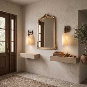Applique murale moderne avec abat-jour en marbre, décoration intérieure pour salon, design minimaliste - Product Image 6