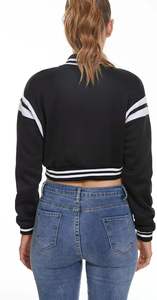 Custom <b>Womens</b> Crop College Varsity <b>Jacket</b> Baseball <b>Bomber</b> Style Quilted Warm Breathable Outerwear Wholesale - Product Image 3