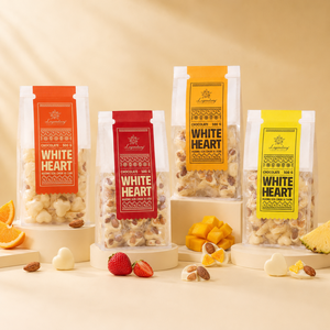 Best Seller White <b>Chocolate</b> Compound Coated Almonds With Yogurt And Dried Fruit In Custom Box Packaging For Wedding Gifts - Product Image 3