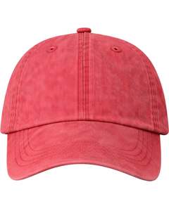 Casquette de baseball en coton délavé rouge, unie, ajustable, unisexe, décontractée, respirante, confortable, personnalisable avec logo, qualité supérieure - Product Image 1