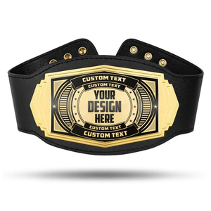 Ceinture de championnat en cuir rouge sur mesure avec plaque d'aigle, titre MMA, judo, lutte, boxe, récompenses sportives, personnalisable pour équipe, or 24 carats - Product Image 6