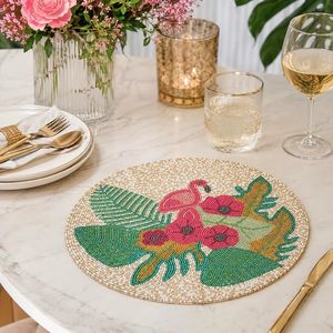 Napperons de table élégants brodés de perles, faits à la main, accessoires décoratifs pour la salle à manger, pour la décoration moderne de la maison, des mariages et des événements - Product Image 4