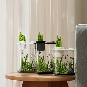 Acuario Rectangular de Acrílico Transparente para Escritorio, Tanque de Paisaje de 10L, Ultra Silencioso y Ecológico para Sala de Estar - Product Image 3