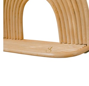Étagère murale vintage en rotin arc-en-ciel, étagère flottante en bambou courbé, 1 niveau, décoration pour chambre d'enfant, petit porte-pot de fleurs - Product Image 4