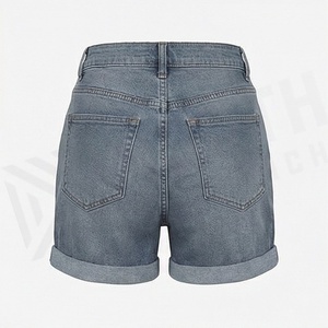 Shorts en jean décontractés mi-longs pour femme, collection unique, taille haute, couleur personnalisable, style tendance, pour l'été et les activités de plein air - Product Image 2