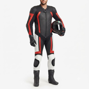 Combinaison de moto pour homme Pro 1 pièce en cuir de vache véritable/cuir de kangourou, style MotoCP, armure niveau 2 - Product Image 1
