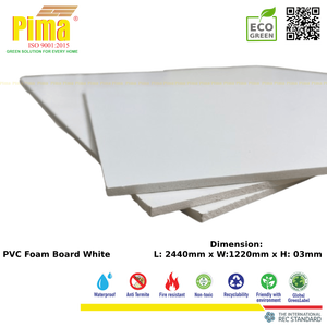 Pima White <b>PVC</b> WPC Foam Board <b>Sheet</b> 3mm Thickness 0.6 G/cm3 Density Recyclable <b>Plastic</b> Advertising Construction Decoration - Product Image 6
