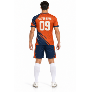 Conjunto de Uniforme de Fútbol Personalizado, Camiseta y Pantalones Cortos, Tejido 100% Poliéster de Secado Rápido, Anti-Humedad, Anti-Bacteriano y Anti-UV - Product Image 3