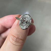 Anillo de compromiso y boda victoriano georgiano de 3 quilates con diamante ovalado cultivado en laboratorio, certificado IGI, oro amarillo de 18k, corte de lujo, engaste tipo botón, envío gratis