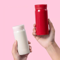 Botella de Agua Mini de 200 ml, Taza de Agua de Acero Inoxidable de Doble Pared con Aislamiento al Vacío, para Bebidas Frías y Calientes, Apta para Bolsos y Carteras