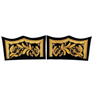 Epaulettes de Tela Tejida Bordada Personalizada Ecológica, Parches Rectangulares Cortados con Láser para Uniformes y Prendas Ceremoniales - Product Image 4