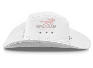 Sombrero de Vaquero de Cuero Blanco Personalizado, Sombrero de Vaquera de Ala Ancha Estilo Western con Banda Trenzada, Venta al por Mayor - Product Image 3