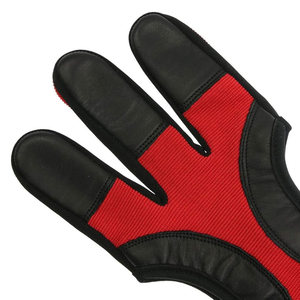 Gants de tir à l'arc en cuir à 3 doigts, gants de protection réglables, confortables pour les sports de plein air, OEM - Product Image 5