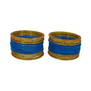 Juego de brazaletes islámicos de moda en tono dorado intenso, joyería tradicional india y pakistaní para mujeres. - Product Image 3