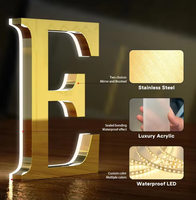 Enseigne de logo d'entreprise personnalisée en 3D rétroéclairée par LED pour la publicité et la décoration, utilisée par les entreprises automobiles, en acrylique, en acier inoxydable, étanche IP65