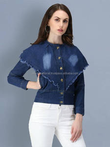 Tendance Respirant Lâche Casual Denim Veste pour Femmes Solide Couleur avec Perle Broderie Décorations Nouvelle Mode En Gros - Product Image 6