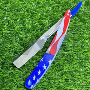 Navajas de Afeitar al por Mayor OEM Personalizadas para Hombre, Navaja Plegable con Diseño de Bandera Americana, Herramienta de Afeitado con Bloqueo Deslizante - Product Image 2