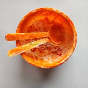 ชามเรซินคริสตัลพลบค่ำชามผลไม้เรซินกึ่งโปร่งใสในถ่านควันพร้อมพื้นผิวเรียบเนียนสำหรับอาหารสมัยใหม่ที่สง่างาม - Product Image 6