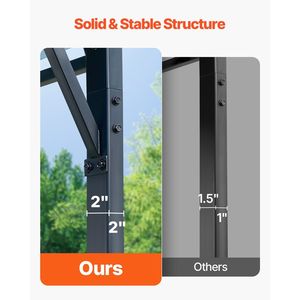 Tettoia per Auto in Metallo Resistente 20 x 20 Piedi con Telaio Robusto e Pareti Laterali Rimovibili, Garage Esterno con Tettoia Ombreggiante - Product Image 5