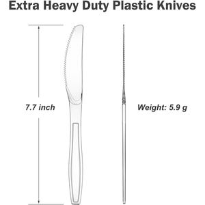 Set di 360 Posate Monouso Senza BPA, Resistenti al Calore, Coltelli in Plastica Trasparente Extra Resistenti, Solidi e Durevoli - Product Image 1