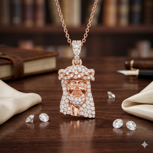 Pendentif Collier Visage de Jésus Glacé en Or Massif 10K avec Diamants Naturels, Design Religieux, Bijou Hip Hop Bling pour Rappeur - Product Image 6