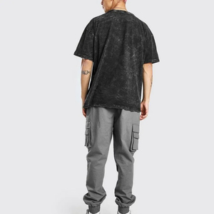 Camisetas de Corte Regular con Lavado Ácido, Nuevo Estilo, 100% de Alta Calidad, Ropa Casual para Hombre, Cuello Redondo, Estilo Urbano - Product Image 2