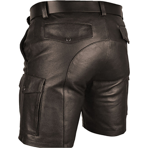 Top Quality Wholesale Custom Cheap Price <b>Men</b> Customized <b>Leather</b> Comfortable Breathable <b>Men</b> <b>Leather</b> <b>Shorts</b> For <b>Men</b> - Product Image 5