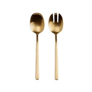 Increíble Juego de 2 Servidores de Ensalada de Metal con Mango de Diseño para Servir en el Hogar, Hotel y Restaurante, Juego de Cucharas y Tenedores para Mesa - Product Image 5