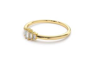 Anillo de Diamantes Cultivados en Laboratorio de 0.60 CTW, Corte Baguette, Oro Sólido de 14K, Anillo de Boda Minimalista, Joyería Fina - Product Image 5