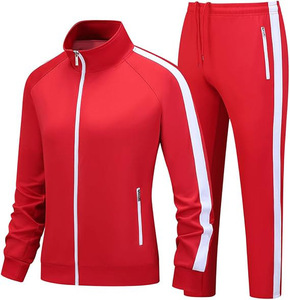 STALWART IMPEX Chándal Rojo para Hombre, Chaqueta con Cremallera Completa y Pantalones a Juego, Cortavientos, Transpirable, Ropa Deportiva Urbana de Invierno, Reversible - Product Image 1