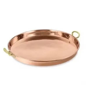 Traditional <b>Copper</b> Serving Tray Stylish Serving Platter for Tea Coffee Snacks Drinks in Dining <b>Table</b> and Catering Events - Product Image 3